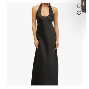 Women's WeWoreWhat Black Halter Scoop Midi Maxi Dress Size 2